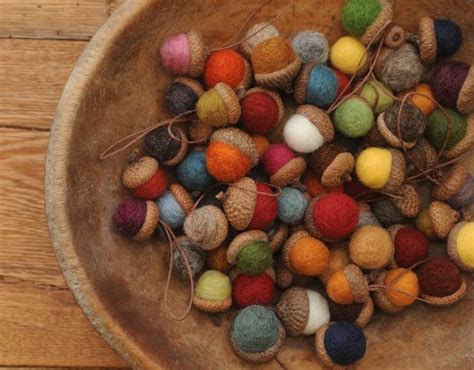 Felted Wool Acorns Or Acorn Ornaments You Pick The Colors Etsy