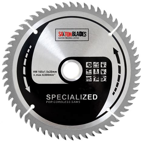 TCT Circular Blade 165mm X 60T Thin Kerf Saxton Blades