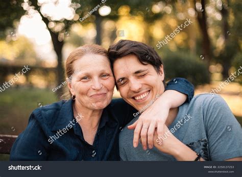 Happy Mature Mother Hugging Smiling Adult Stock Photo 2250137253 Shutterstock