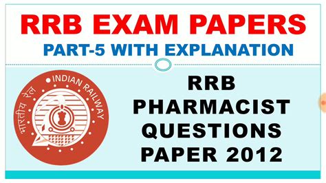 RRB PHARMACIST EXAM PAPER SOLUTIONS PART 5 YouTube