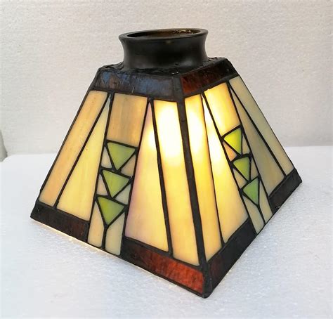 Tiffany Lampshade Stained Glass Square Lampshade Geometric Pattern Lampshade Wall Lamp