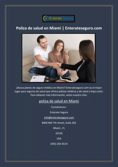 Ppt Poliza De Salud En Miami Enterateseguro Powerpoint