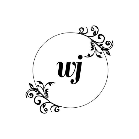 Initial WJ Logo Monogram Letter Feminine Elegance 13926100 Vector Art