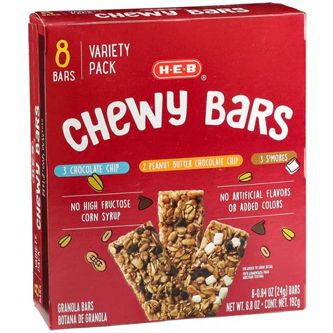 H E B Chewy Bars Variety Pack Shop Granola Snack Bars At H E B