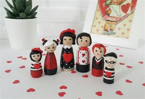 Anniversary Peg Doll Couple T Valentines Day Wooden Toy Etsy In