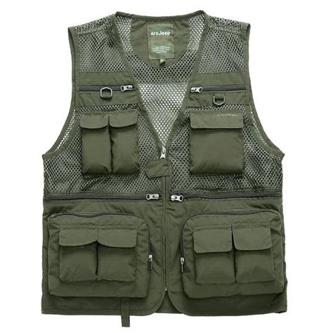 Men Multi Pocket Vest Men S Quick Dry Thin Mesh Photography Vests Male