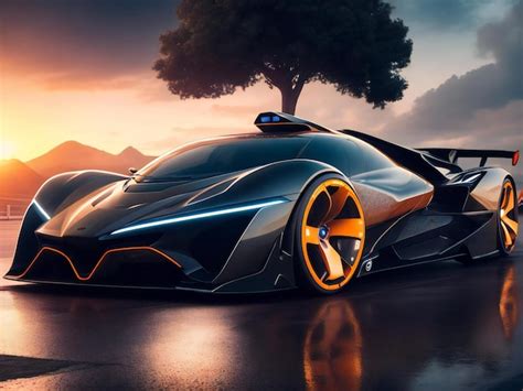 Premium AI Image Futuristic Sport Car Ai Generated