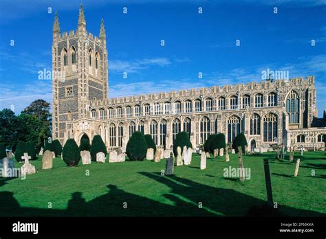 Long Melford Church, view of Holy Trinity Church - a large medieval ...