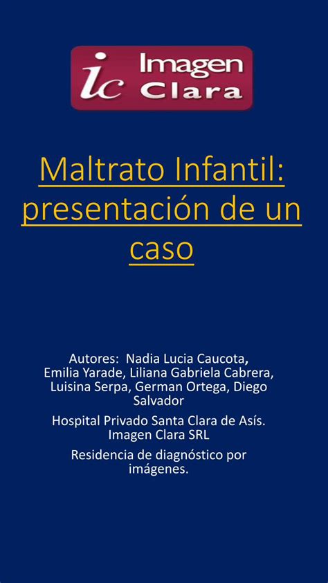 PDF Maltrato Infantil presentación de un caso PDFSLIDE NET