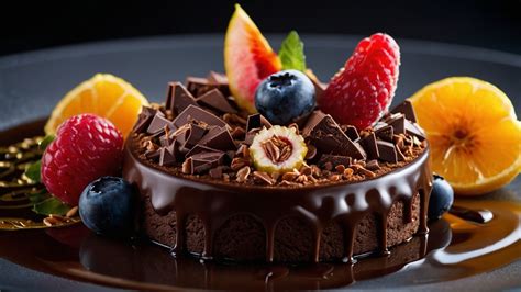 Chocolate Cake With Fruit Free Stock Photo Public Domain Pictures