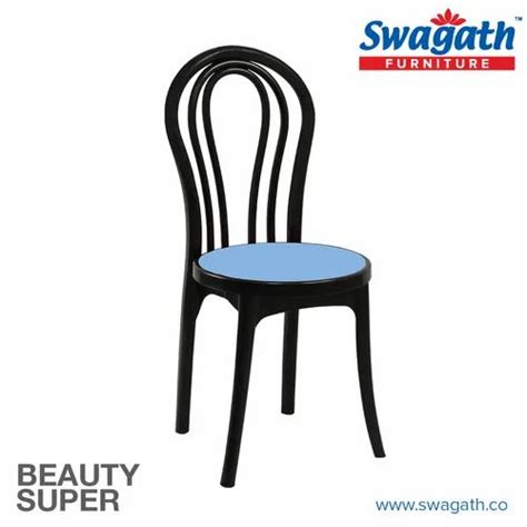 Swagath Blue And Black Plastic Chair Without Arms Length 490 Mm