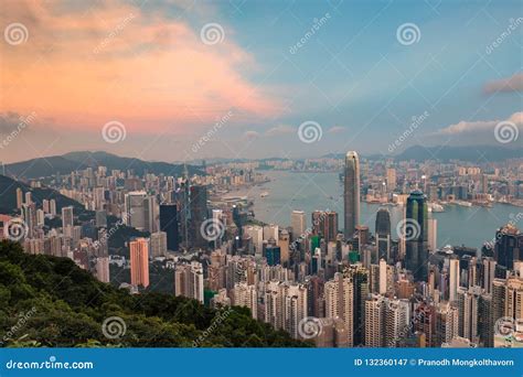 The Peak Mountain View Hong Kong Central Business Downtown Stock Image ...