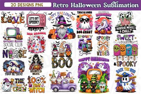 Retro Halloween Sublimation Bundle Graphic By Zanynoti Creative Fabrica