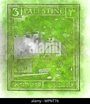 Palestine British Mandate Pre 1948 Stamp Blue Dome Of The Rock Stock