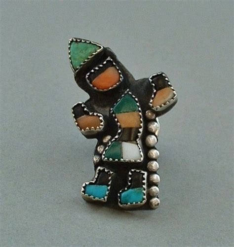 Sale VINTAGE Native American ZUNI Kachina Rainbow Man Tie Tack Etsy