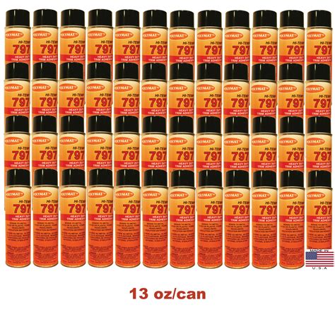 48 20oz Can 13oz Net Polymat 797 Hi Temp Spray Glue Adhesive Industrial Grade High