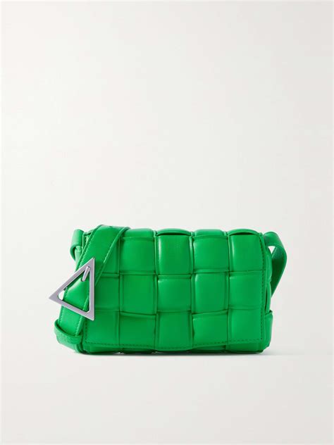 Green Cassette Small Padded Intrecciato Leather Shoulder Bag Bottega