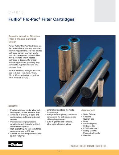 Fulflo Poly Mate Plus Filter Cartridges Parker Bioscience And Water