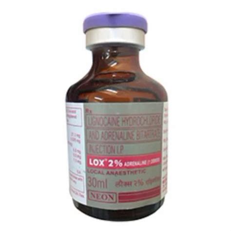 Lox 2 Lignocaine And Adrenaline Injection Neon Laboratories Ltd 30