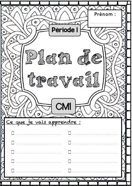 Organisation Un Exemple De Plan De Travail Pour Le CM1 CM2 MA