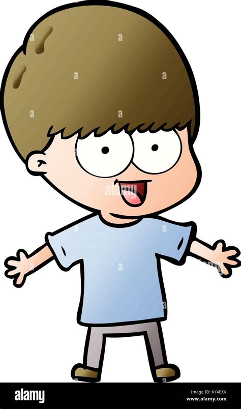 Feliz Cartoon Boy Imagen Vector De Stock Alamy