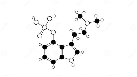 Psilocybin Molecule Structural Chemical Formula Ball And Stick Model