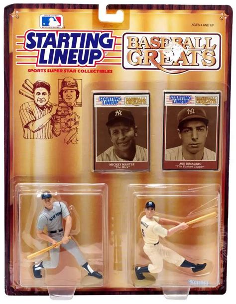 MLB Starting Lineup Baseball Greats Mickey Mantle Joe DiMaggio Action