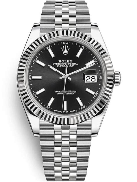 Rolex Datejust 41mm Fluted Black Stick Dial Jubilee 126334 2022 For