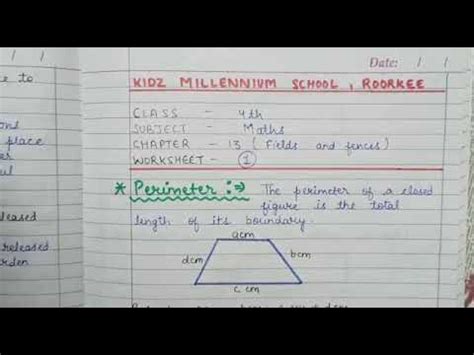 Fields And Fences Class IV Maths Ch 13 Part 1 KIDZ MILLENNIUM