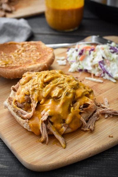 Healthy Pulled Pork With Mustard Bbq Sauce Instant Pot Slow Cooker The Foodie And The Fix