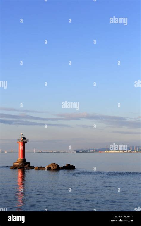 Lighthouse In The Sea Calm Sea Stock Photo Alamy