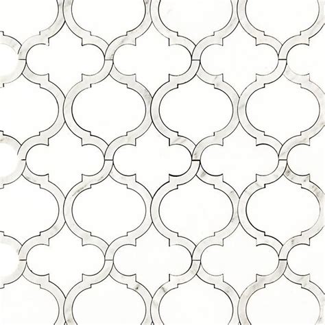 White Thassos Carrara Marble Arabesque Marrakesh Waterjet Luxury