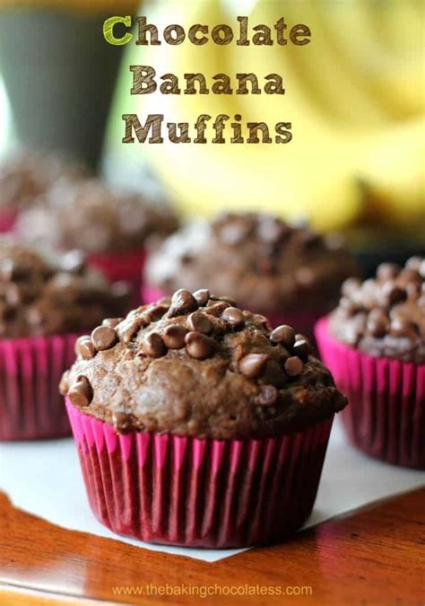 Chocolate Banana Muffins - The Baking ChocolaTess