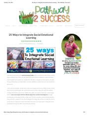 25 Ways To Integrate Social Emotional Learning Activities Course Hero