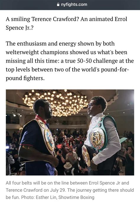 Great Comedy, Dramatic Stakes: Errol Spence Vs Terence Crawford NYC ...