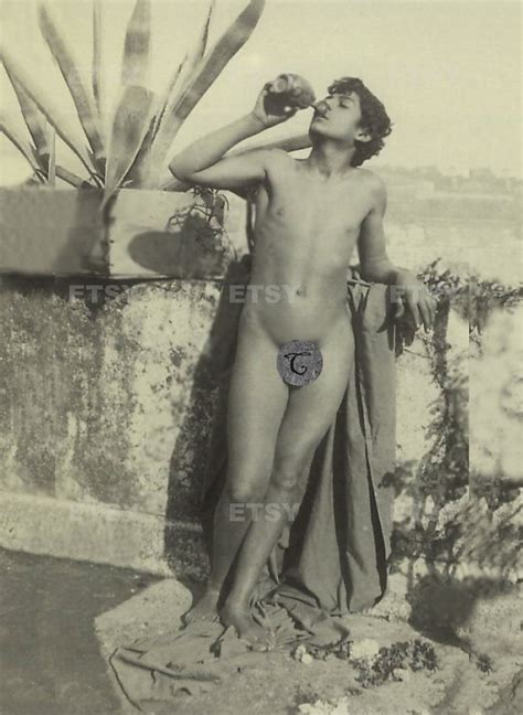 Vintage Old Photo Gay Adult 1900s Male Nude Photograph Print Etsy