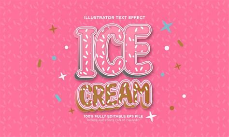 Premium Vector Ice Cream Editable Text Effect