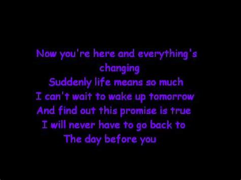 Rascal Flatts The Day Before You Lyrics YouTube