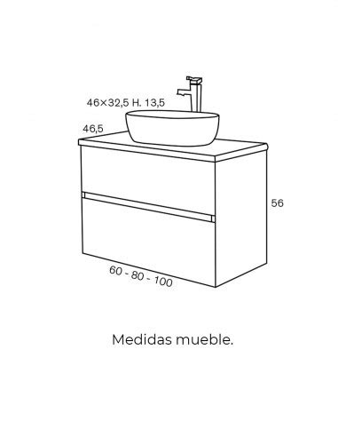 Mueble De Ba O Para Lavabo Sobre Encimera Deco Lux De Sanch S