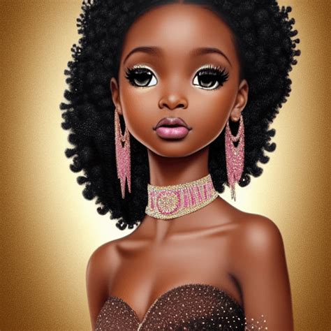 Beautiful 4k Dark Brown Skin Girl In Disney Princess Style · Creative Fabrica