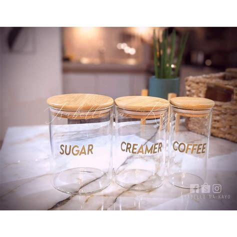 Personalized Glass Canisters With Bamboo Airtight Lid Shopee Philippines