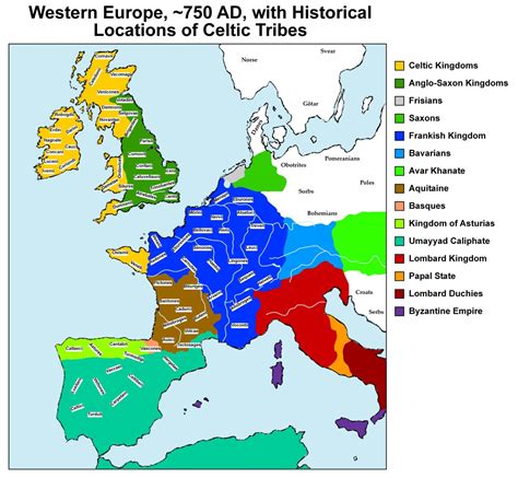 Historical locations of Celtic tribes in Western... - Maps on the Web
