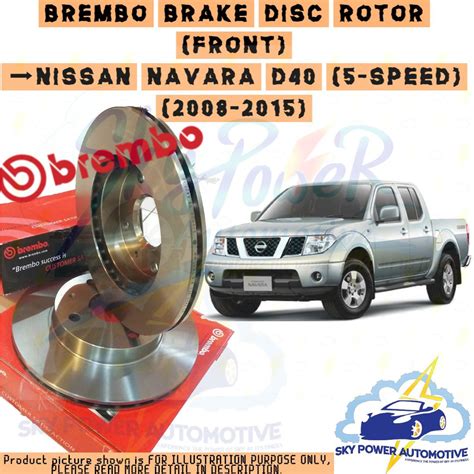 BREMBO NISSAN NAVARA D40 5 SPEED BRAKE DISC ROTOR FRONT Shopee