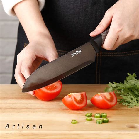 Bravedge Cuchillo De Chef De 7 Pulgadas Cuchillo Santoku Profesional