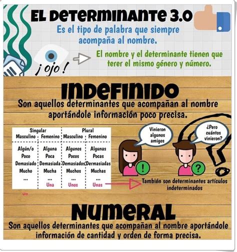 Los Determinantes Indefinidos Y Numerales Infograf A De Lengua