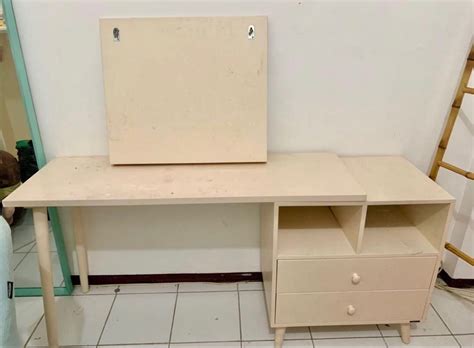 Meja Belajar Meja Rias Meja Komputer Putih Vintage Minimalist