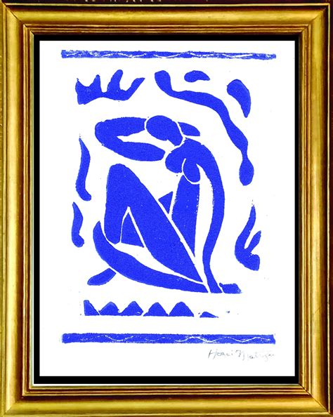 Henri Matisse Blue Nude Original Hand Signed Limited Edition Linocut Print With COA Unframed