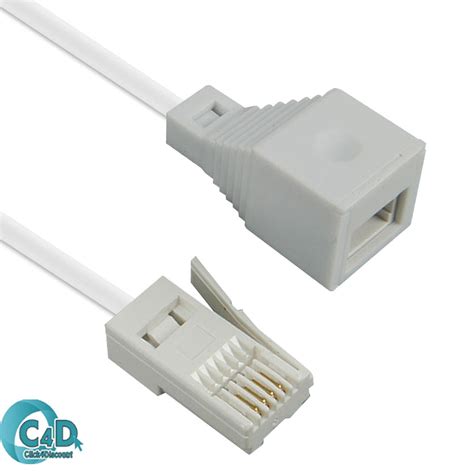 3m RJ11 UK Male To UK Female BT Extention Cable Extender For Telephone ...