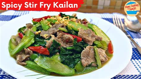 Spicy Stir Fry Kailan With Pork Shoulder Youtube