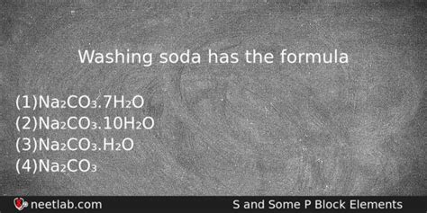 Washing Soda Has The Formula Neetlab